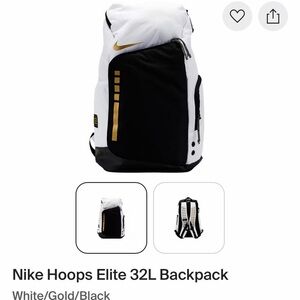 Nike Elite White and Black Basketball Backpack